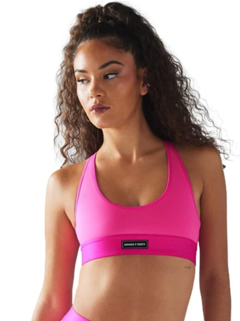 Savage x Fenty NWT Lineup Low-Impact Scoop Neck Racerback Sports Bra Pink, 2X